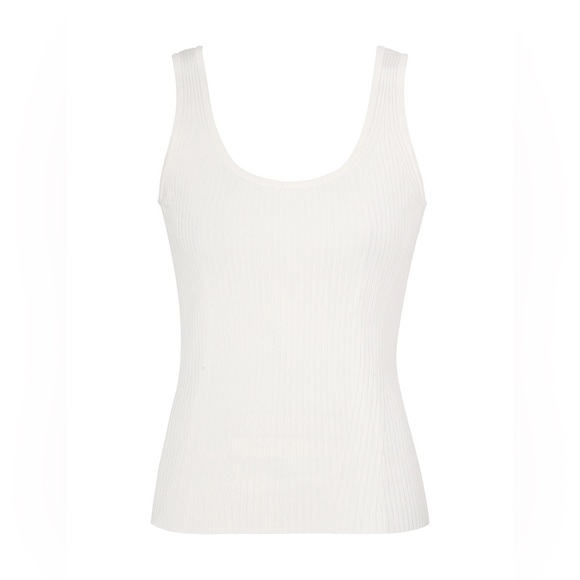 Zimmermann lovestruck ribbed knit tank top scoop neckline neutral capsule basic - Picture 2 of 10